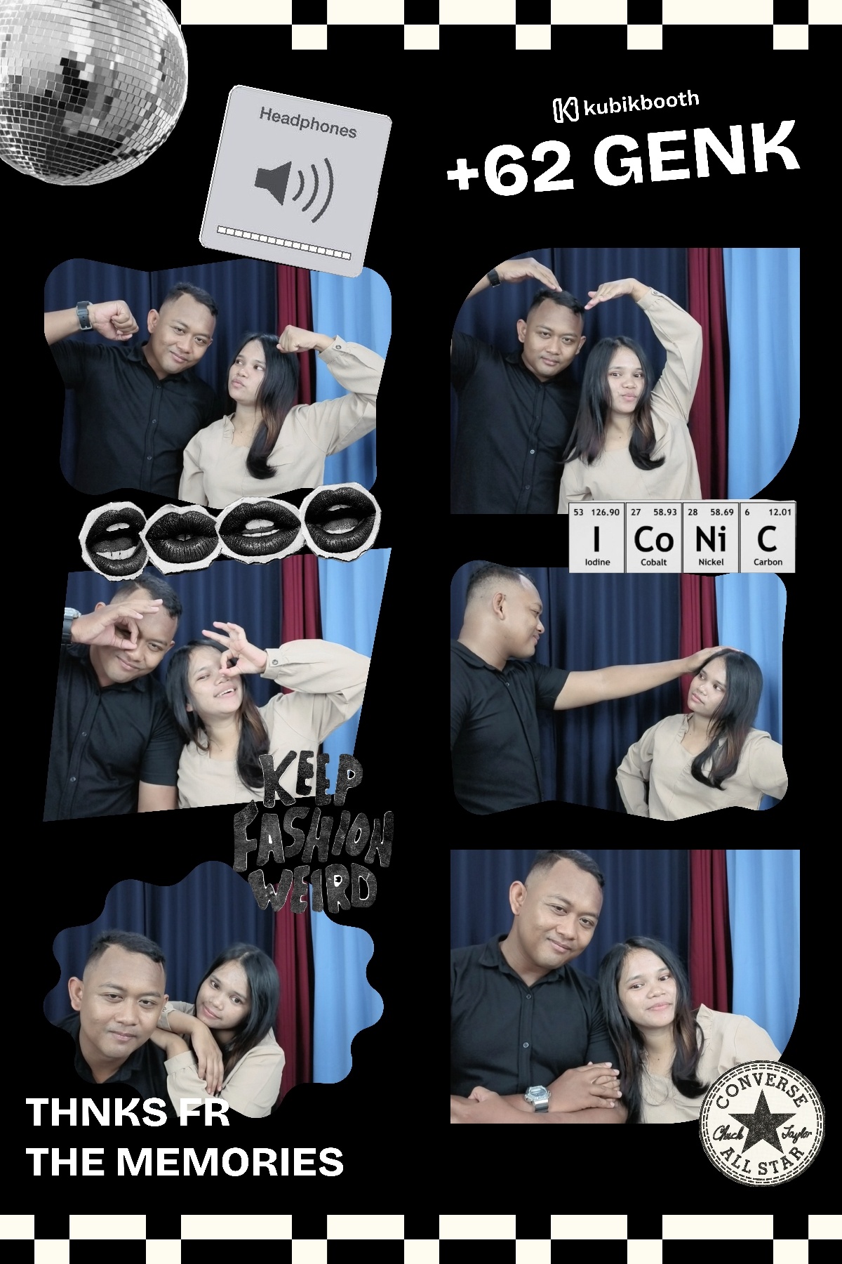 Hasil photobox dengan frame +62 Genk