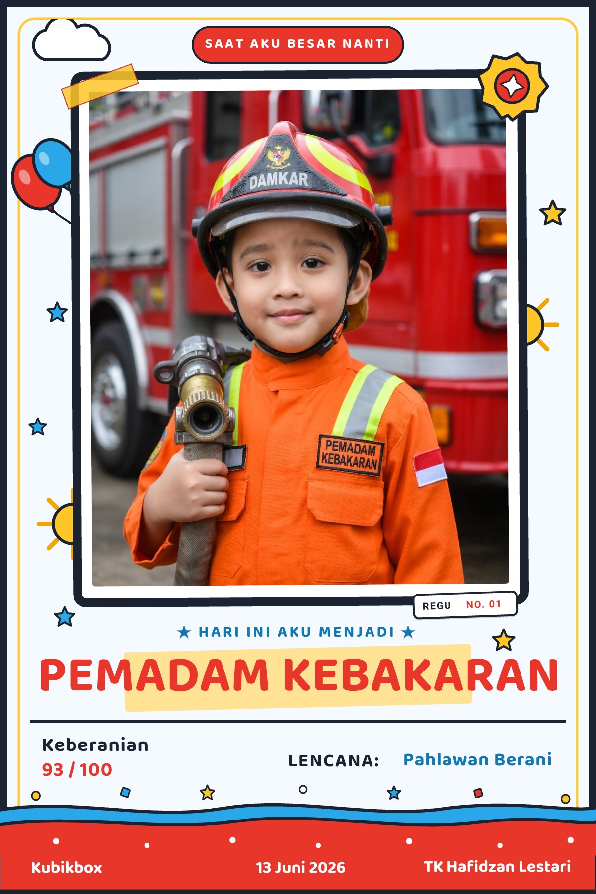 Pemadam Kebakaran · Pahlawan Berani 🚒