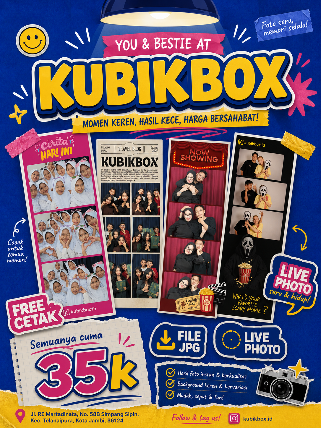 You & Bestie at Kubikbox — free cetak, file JPG & live photo, cuma 35k