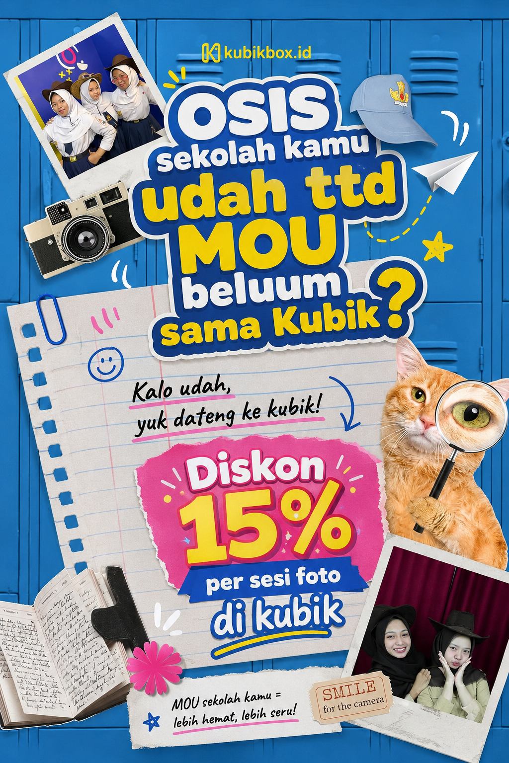 OSIS sekolah kamu udah ttd MOU sama Kubik? Diskon 15%