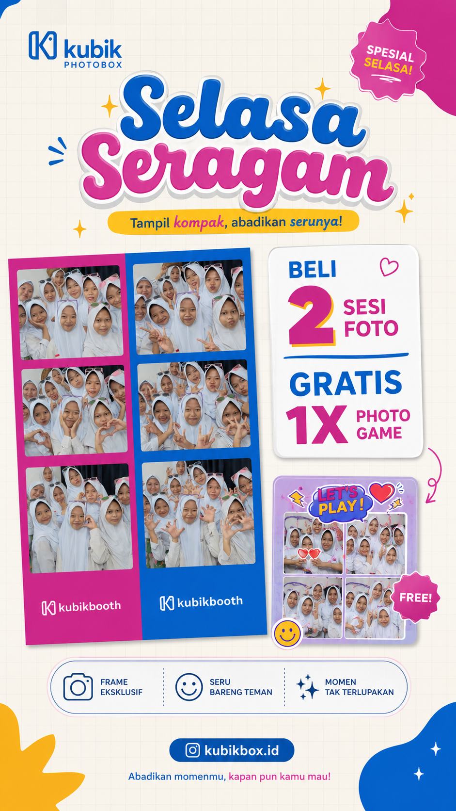 Selasa Seragam — beli 2 sesi foto gratis 1x Photo Game