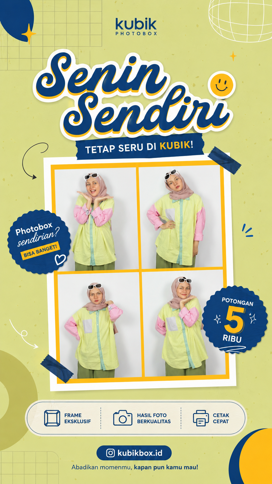 Senin Sendiri — sesi solo di Kubik, potongan Rp5rb
